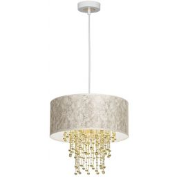 Milagro Almeria lampa wisząca 1x60W biało/złota/chrom/kryształ MLP6446