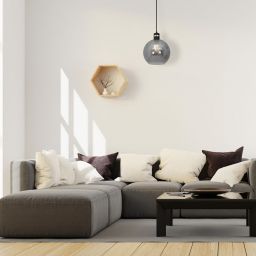 Milagro Omega lampa wisząca 1x60W czarno/złota/szkło dymione MLP65300