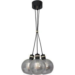 Milagro Omega lampa wisząca 3x60W czarno/złota/szkło dymione MLP6532