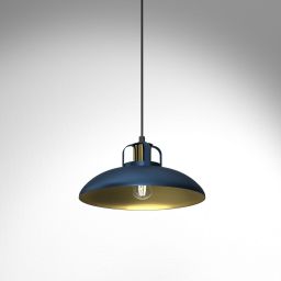 Milagro Felix lampa wisząca 1x60W granatowy/złoty mat MLP7714