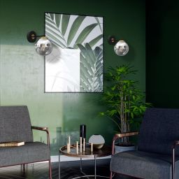 Milagro Reflex kinkiet 1x40W czarny/złoty MLP8412