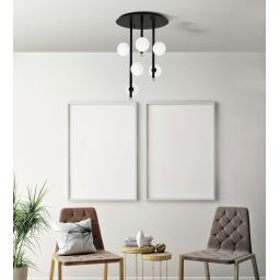 Miloox Pomi lampa podsufitowa 6x40 W biała-czarna 1744.100