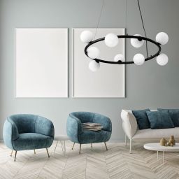 Miloox Pomi lampa wisząca 9x40W biała/czarna 1744.102