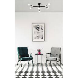 Miloox Cosmo lampa podsufitowa 6x40W czarna/przezroczysta 1744.165