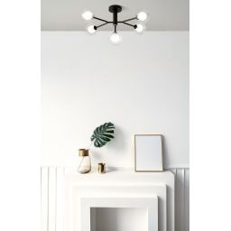 Miloox Cosmo lampa podsufitowa 5x40W czarna/przezroczysta 1744.166