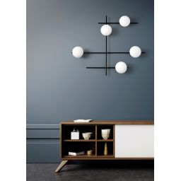 Miloox Mikado kinkiet 5x28W biały/czarny 1744.178