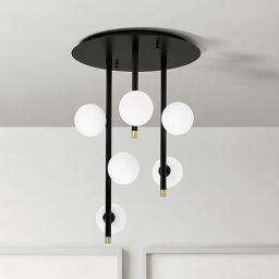 Miloox Pomi lampa podsufitowa 6x40 W biała-czarna 1744.100