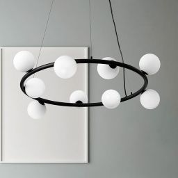 Miloox Pomi lampa wisząca 9x40W biała/czarna 1744.102