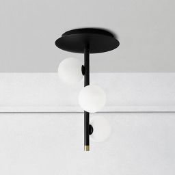 Miloox Pomi lampa podsufitowa 3x40W biała/czarna 1744.103