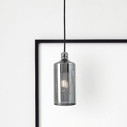 Miloox Ebe lampa wisząca 1x40W czarna/przydymiony 1744.13