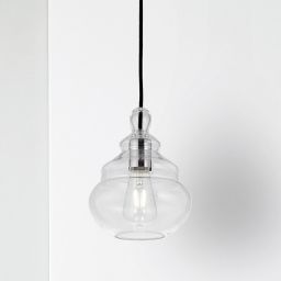Miloox Adone lampa wisząca 1x40W przezroczysta/czarna 1744.14