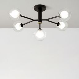 Miloox Cosmo lampa podsufitowa 5x40W czarna/przezroczysta 1744.166