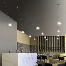Miloox Aladino lampa wisząca 12x40W złota/przezroczysta 1744.172