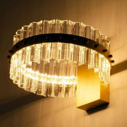King Home Saturnus kinkiet 1x17W złoty/kryształ MSE01040015