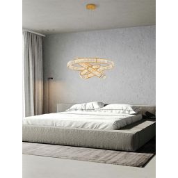 Moosee Liberty lampa wisząca 1x62,6 W złota-kryształ MSE010100176