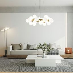 Moosee Cosmo lampa wisząca 25x5 W biała-złota MSE010100223