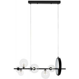 Moosee Alure Line lampa wisząca x5 W czarna-przezroczysta MSE010100285