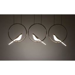 Moosee Bird lampa wisząca 3x24 W biała-złota MSE010100295