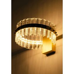 King Home Saturnus kinkiet 1x17W złoty/kryształ MSE01040015