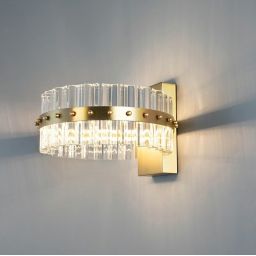 King Home Saturnus kinkiet 1x17W złoty/kryształ MSE01040015