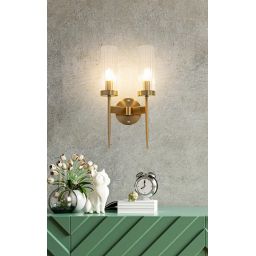 Moosee Torch Twin kinkiet 2x40W złoty/kryształ MSE010400199