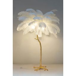 Moosee Tiffany lampa stojąca 5x40 W biała-złota MSE1501100417