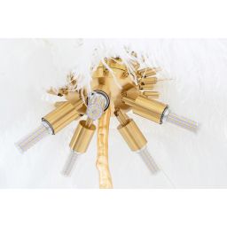 Moosee Tiffany lampa stojąca 5x40 W biała-złota MSE1501100417