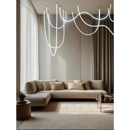 Moosee Lasso lampa wisząca 1x40 W biała-złota MSE1501100440