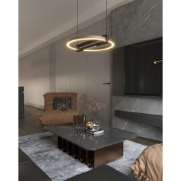 MaxLight Singapur lampa wisząca 1x48 W sand black/brush coffee P0552