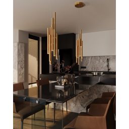 MaxLight Organic lampa wisząca 10 x1 W złoto szczotkowane P0524D