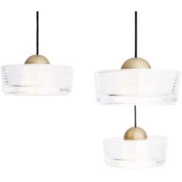 MaxLight Lipari lampa wisząca 3x22 W przezroczysta-złoto szczotkowane P0543