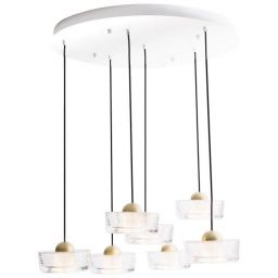 MaxLight Lipari lampa wisząca 7x38 W przezroczysta-złoto szczotkowane P0544