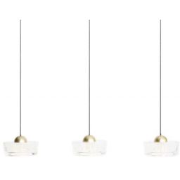 MaxLight Lipari lampa wisząca 3x22 W przezroczysta-złoto szczotkowane P0545