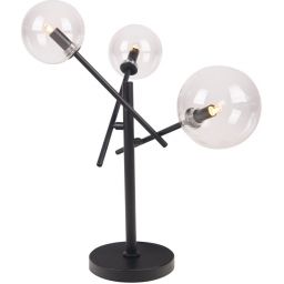 MaxLight Lollipop lampa stołowa 3x40W czarny/przezroczysty T0043