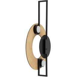 Nowodvorski Lighting Sunset Natural A kinkiet 2x12 W czarny-drewno 10576
