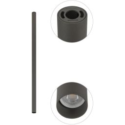 Nowodvorski Lighting Fourty lampa podsufitowa 1x10 W umbra gray 10896