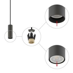 Nowodvorski Lighting Fourty lampa wisząca 1x10W LED szary 10901