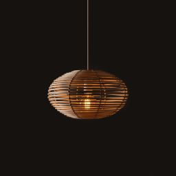 Nowodvorski Lighting Rattan lampa wisząca 1x25 W biała-drewno 11153