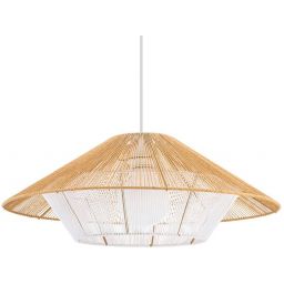 Nowodvorski Lighting Japandi lampa wisząca 1x25 W biała-drewno 11157