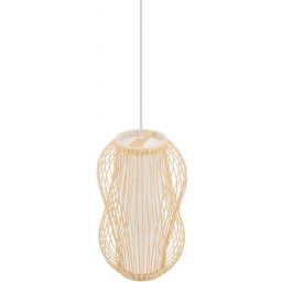 Nowodvorski Lighting Puket lampa wisząca 1x25 W biała-drewno 11162