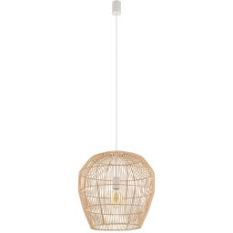 Nowodvorski Lighting Haiti lampa wisząca 1x25 W biała-drewno 11163