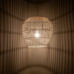 Nowodvorski Lighting Haiti lampa wisząca 1x25 W biała-drewno 11163