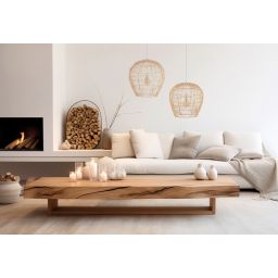 Nowodvorski Lighting Haiti lampa wisząca 1x25 W biała-drewno 11163