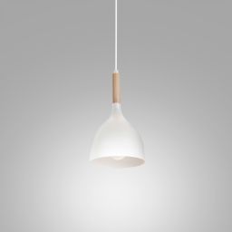 Luminex Noak Wood lampa wisząca 1x60W biały/drewno 1194