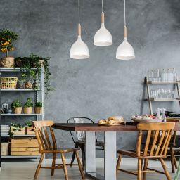 Luminex Noak Wood lampa wisząca 3x60W biały/drewno 1196