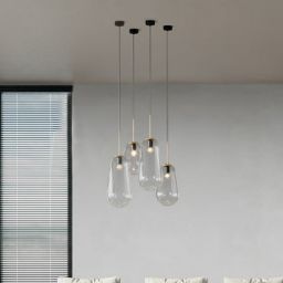 Nowodvorski Lighting Pear M lampa wisząca 1x40W czarny/mosiądz 8672