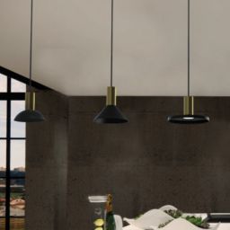 Nowodvorski Lighting Hermanos lampa wisząca 1x10W czarna/mosiądz 8194