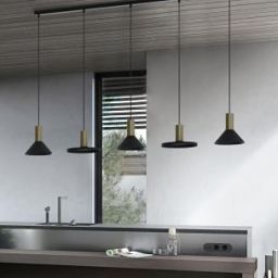 Nowodvorski Lighting Hermanos lampa wisząca 5x10W czarna/mosiądz 8032