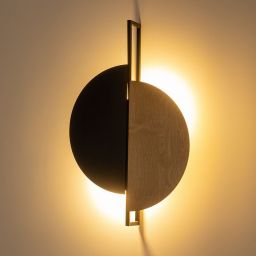 Nowodvorski Lighting Sunset Natural B kinkiet 2x12 W czarny-drewno 10577