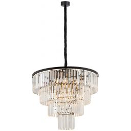 Nowodvorski Lighting Cristal lampa wisząca 12x25 W czarna-przezroczysta 7614